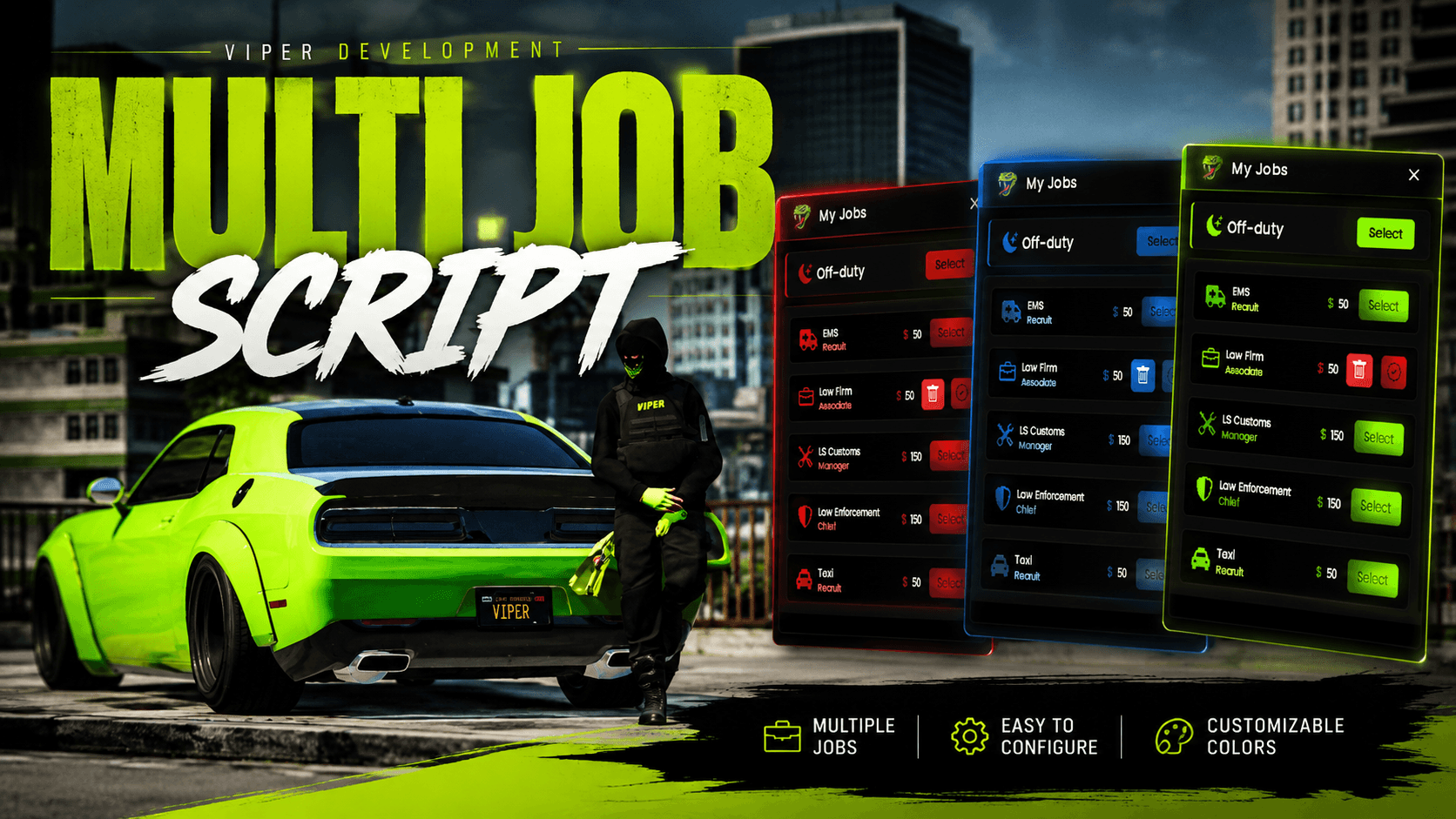 Multi-Job โ FiveM script for QBCore and ESX by Viper Development